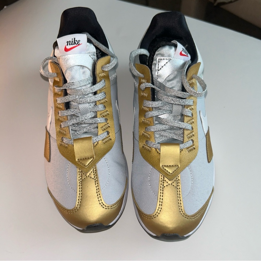 Nike Metallic Gold and White Shoes
